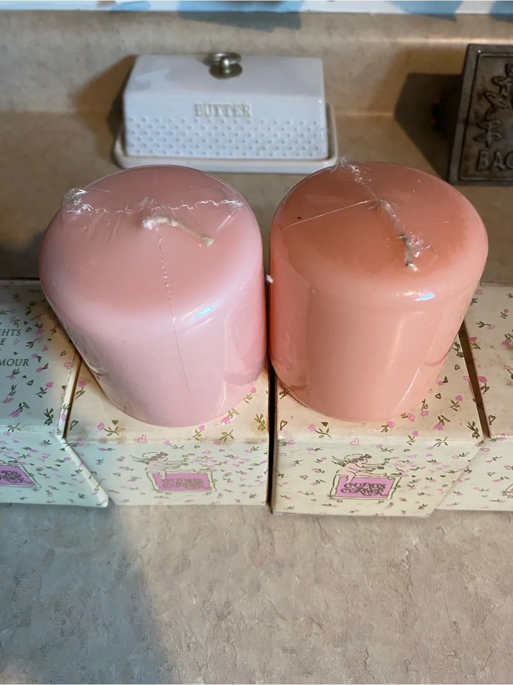Vintage 1999 AVON Cupid's Corner Love Lights Candles Chocolate Covered Cherry